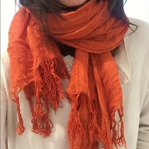 orange linen scarf
